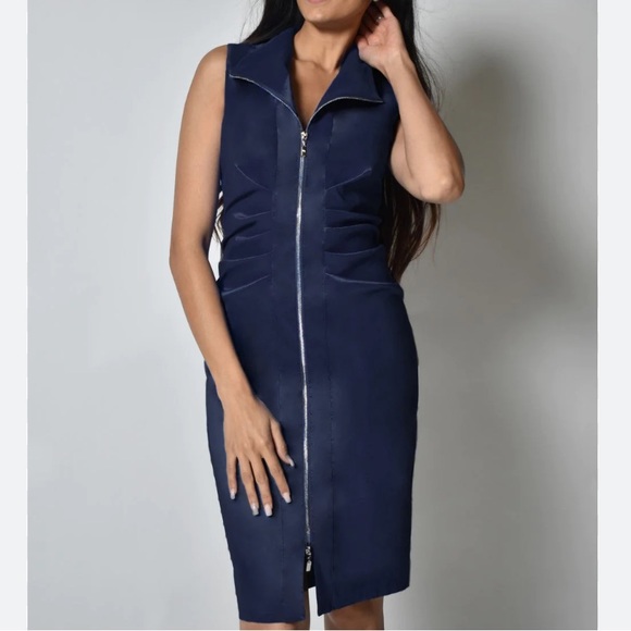 Frank Lyman Taffeta Zip-Front Dress, Burgundy, size 0 - Picture 15 of 16